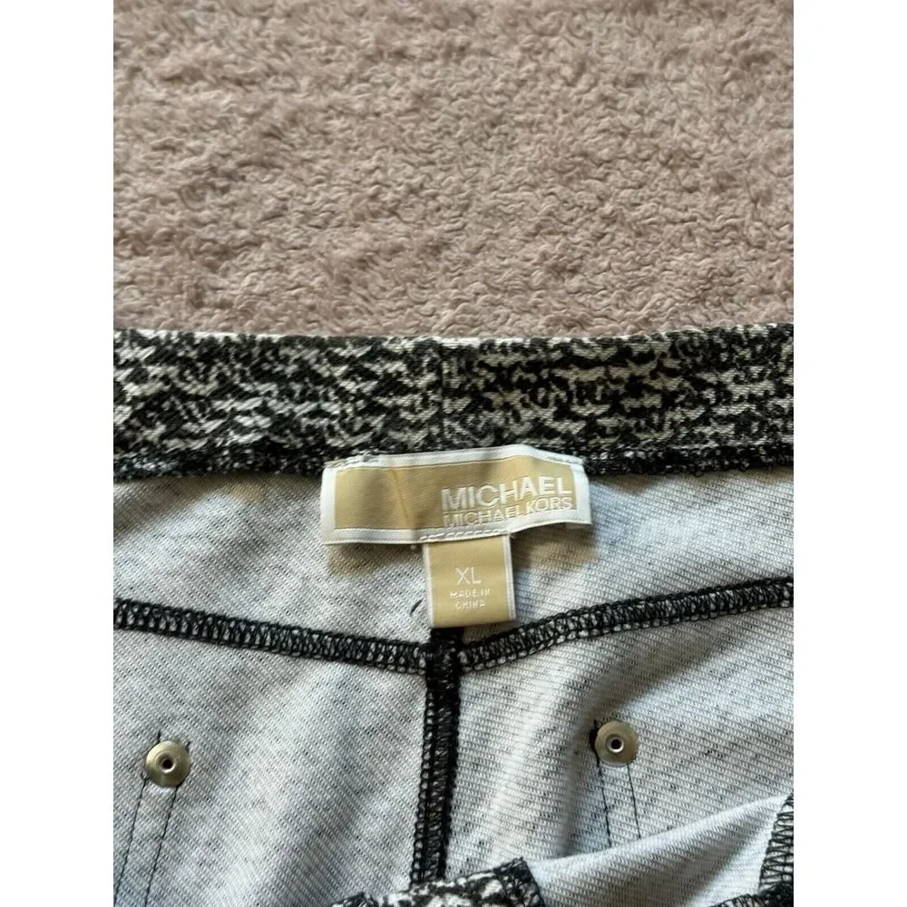 Michael Kors Women's Black White‎ Pull On Pants Size X-Large